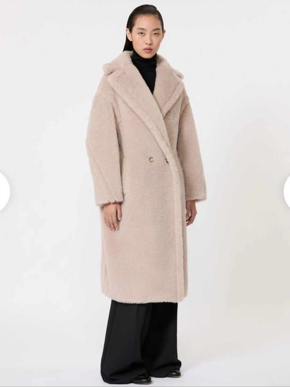MaxMara Authentic Soft Beige Teddy Long Coat Icon Coat - Size XS